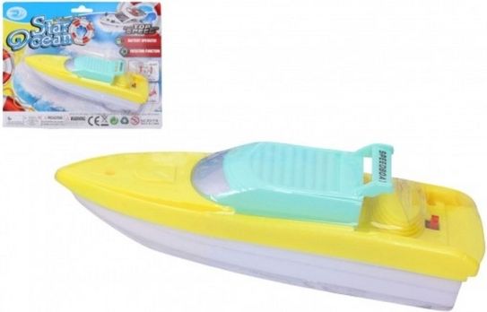 Loď/člun do vody plast 18cm na baterie na kartě - obrázek 1