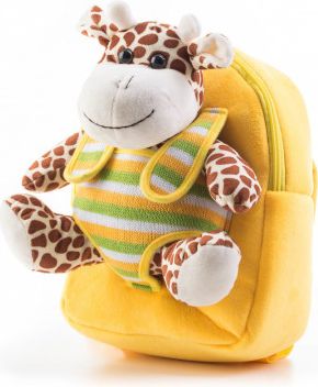 Hračka G21 Batoh s plyšovou žirafou, žlutý - obrázek 1