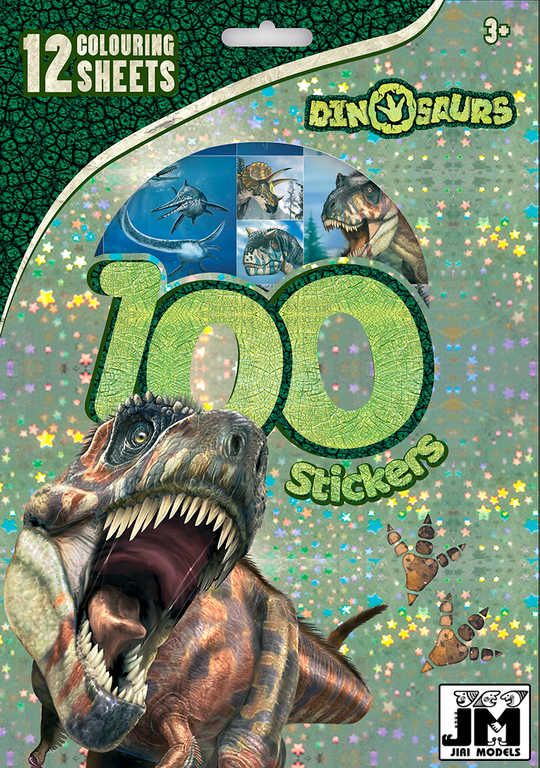 JIRI MODELS Omalovánky + samolepky 100ks Dinosauři - obrázek 1