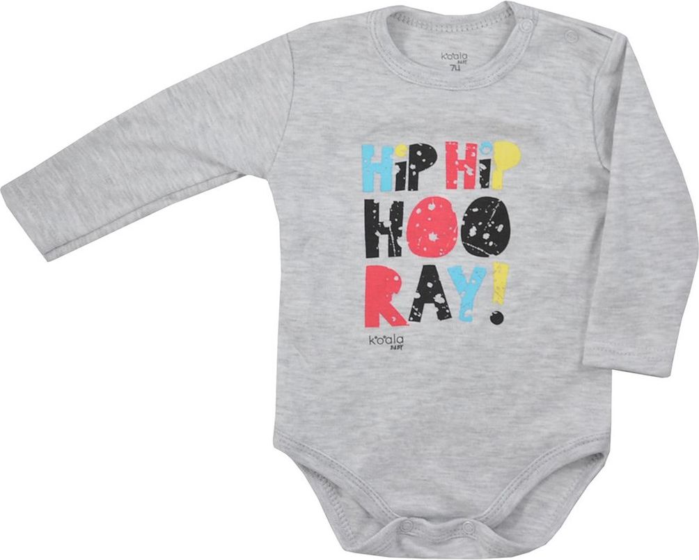 Kojenecké body s dlohým rukávem Koala Hip-Hip Varianta: šedé - šedá/74 (6-9m) - obrázek 7