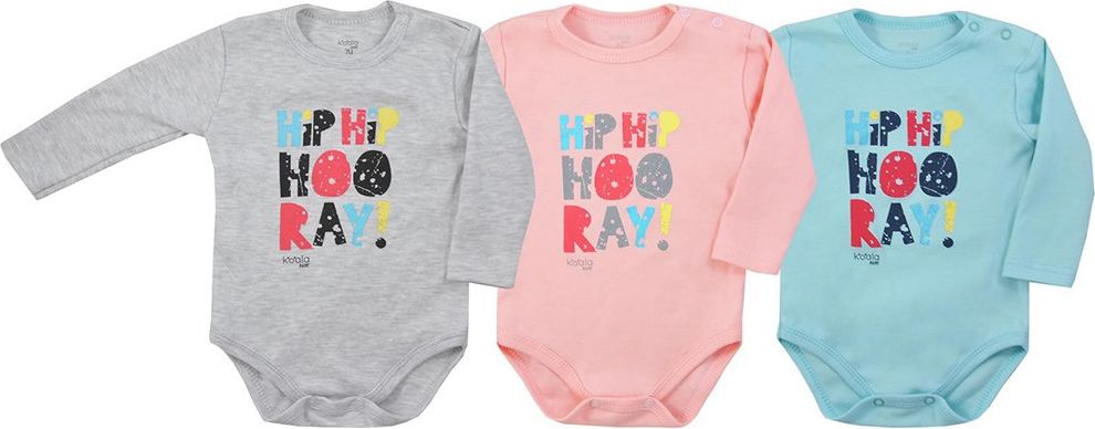 Kojenecké body s dlohým rukávem Koala Hip-Hip Varianta: šedé - šedá/74 (6-9m) - obrázek 8