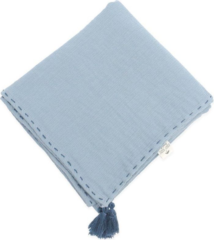 Cigit Concept Prem. Mušelínová deka se střapci Cigit Concept - indigo modrá - obrázek 1