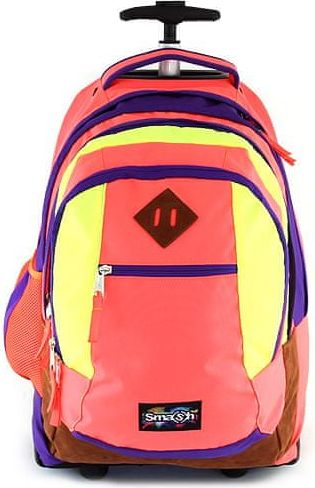 Smash Školní batoh trolley , neonově oranžová lemovaná fialovou - obrázek 1