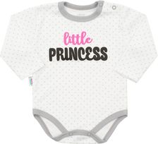 Kojenecká souprava 2-dílná bavlna - LITTLE PRINCESS bílo-šedá - vel.86 - obrázek 2