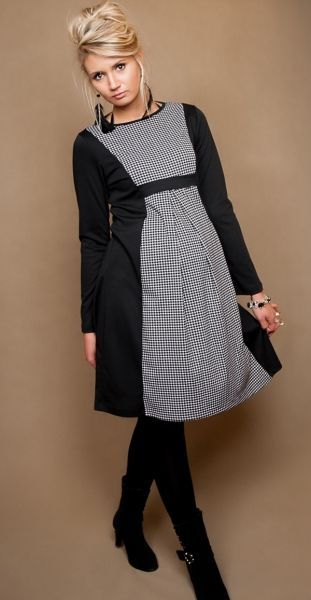 Těhotenské šaty/tunika OLGA  dl. rukáv - L/XL - obrázek 1