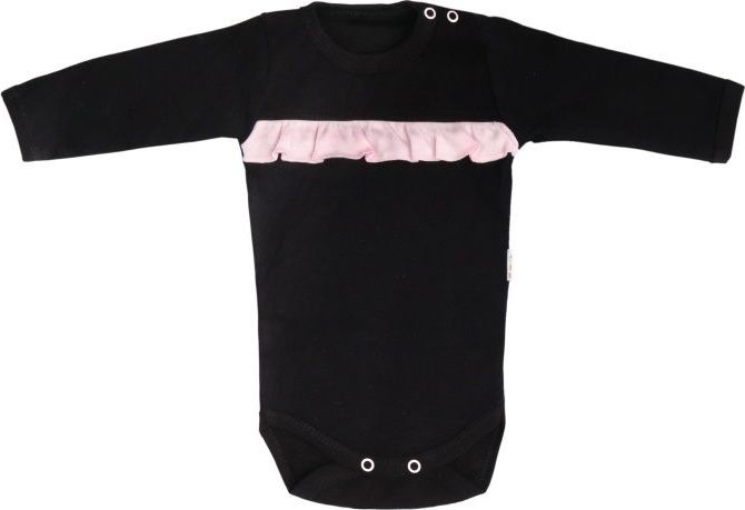 Mamatti Kojenecké body dlouhý rukáv Bow - černé, vel. 74 - 74 (6-9m) - obrázek 1