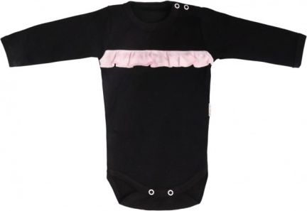 Mamatti Kojenecké body dlouhý rukáv Bow - černé, Velikost koj. oblečení 80 (9-12m) - obrázek 1