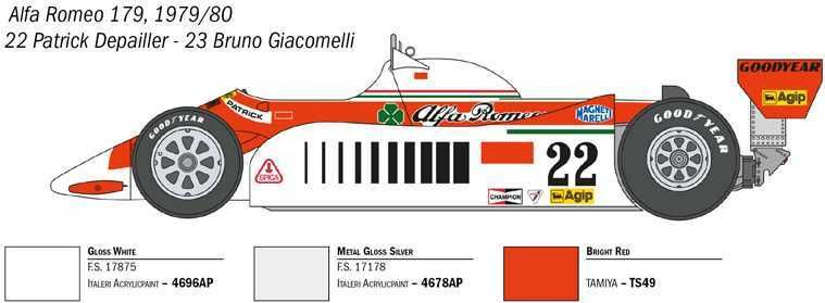 ITALERI Model Kit auto 4704 - Alfa Romeo 179 - 179C (1:12) - obrázek 3