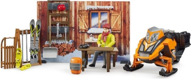 Bruder 63102 BWORLD Horská chata s figurkou a skútrem - obrázek 2