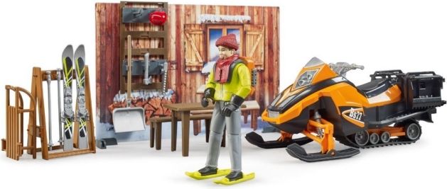 Bruder 63102 BWORLD Horská chata s figurkou a skútrem - obrázek 3