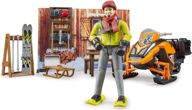Bruder 63102 BWORLD Horská chata s figurkou a skútrem - obrázek 4