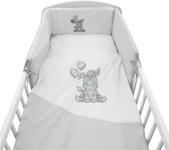 NEW BABY | New Baby Zebra exclusive | 3-dílné ložní povlečení New Baby Zebra exclusive 90/120 bílo-šedé | Bílá | - obrázek 1