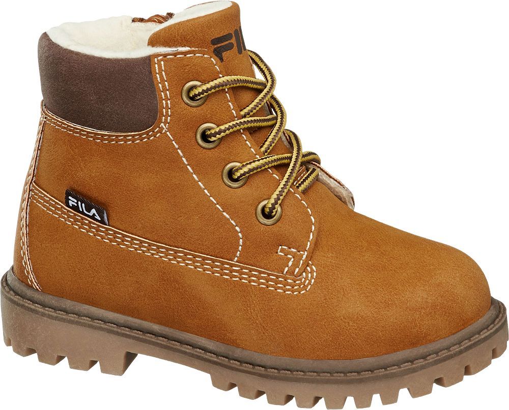 Deichmann - Fila Hnědá dětská kotníková obuv Fila se zipem 21 hnědá - obrázek 1