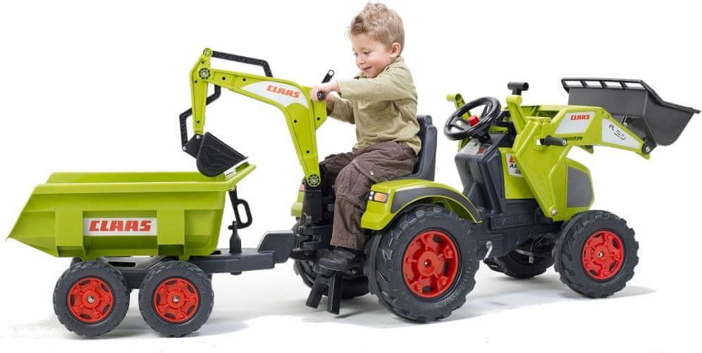 Falk Traktor Claas Axos šlapací - s přední i zadní lžící - obrázek 1