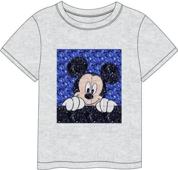 Disney chlapecké tričko s flitrovou aplikací Mickey Mouse 92 šedá - obrázek 1