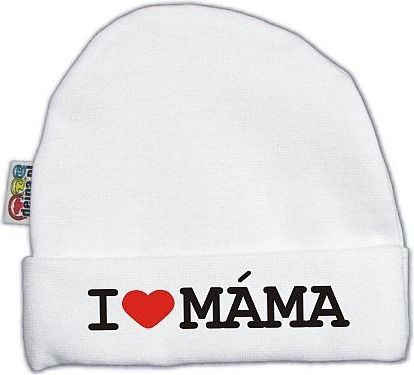 Čepička KOLEKCE I LOVE MÁMA - bílá - 38/40 čepičky obvod - obrázek 1