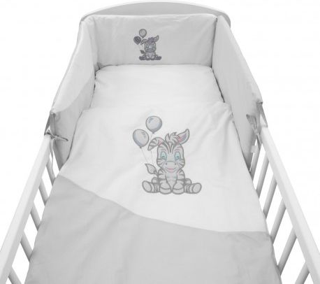3-dílné ložní povlečení New Baby Zebra exclusive 90/120 bílo-šedé, Bílá - obrázek 1