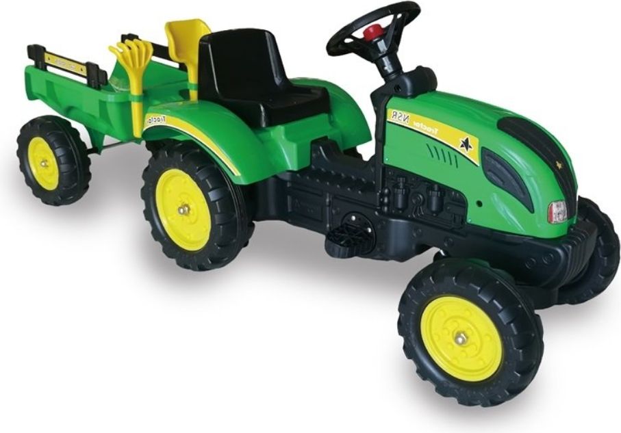 Šlapací traktor Branson s přívěsem - červený - obrázek 3