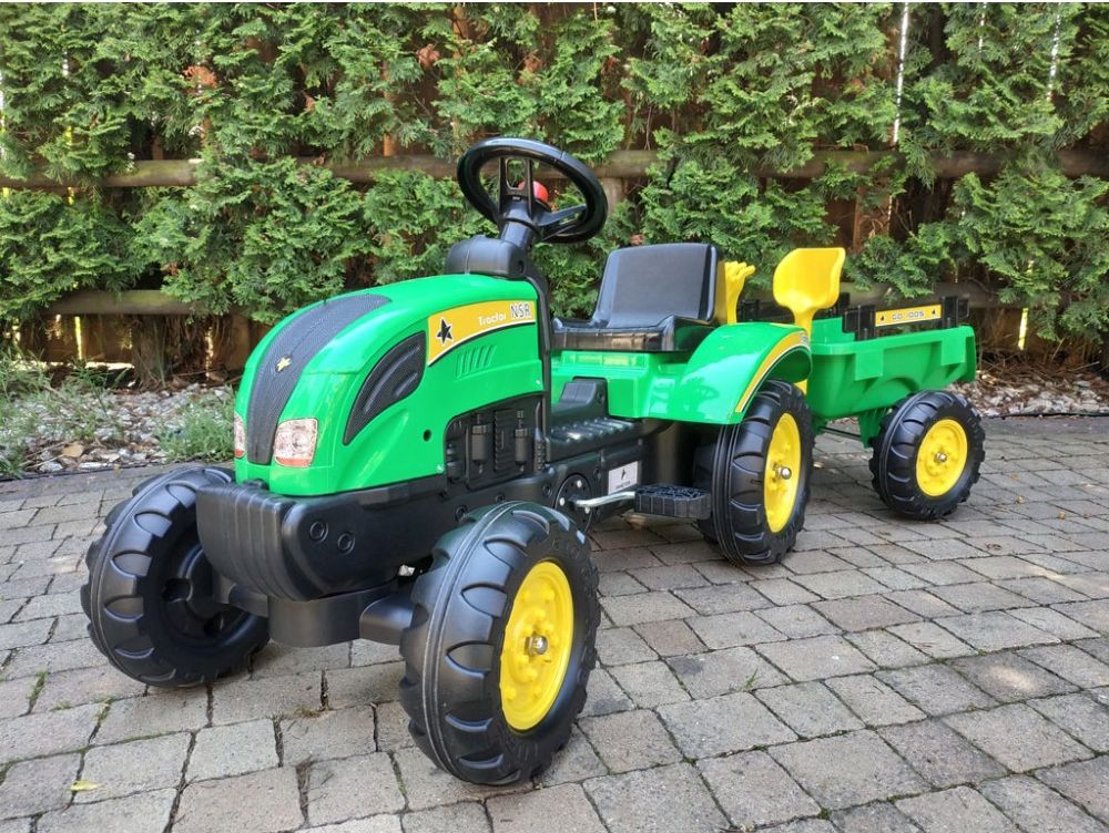 Šlapací traktor Branson s přívěsem - červený - obrázek 5