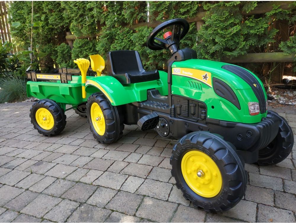 Šlapací traktor Branson s přívěsem - červený - obrázek 7