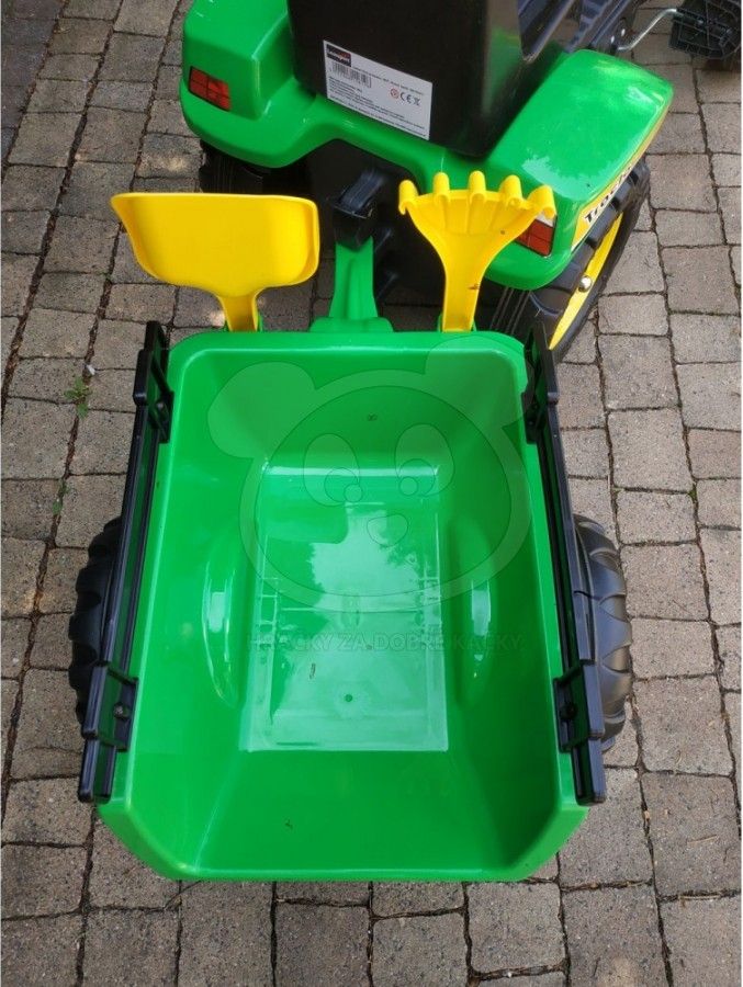 Šlapací traktor Branson s přívěsem - zelený - obrázek 6