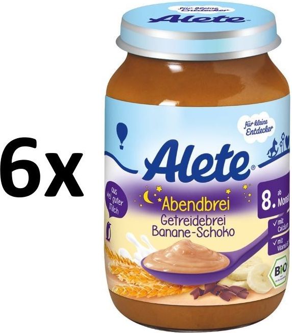 ALETE BIO večerní kaše s banánem a čokoládou 190g (6x190g) - obrázek 1