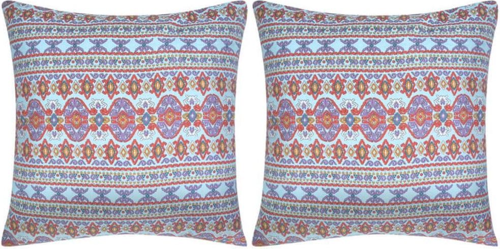 Vidaxl Povlak na polštář 2 ks, plátno, aztécký vzor, barevný 80x80cm - obrázek 1