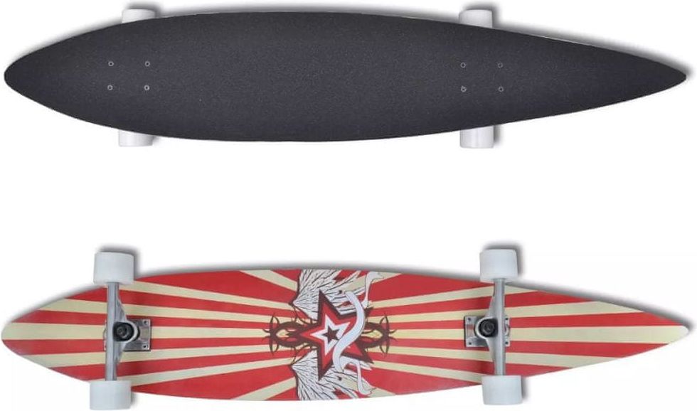 Vidaxl Longboard Star 117 cm 9vrstvý javorový skateboard 9" ALU trucky červený - obrázek 1