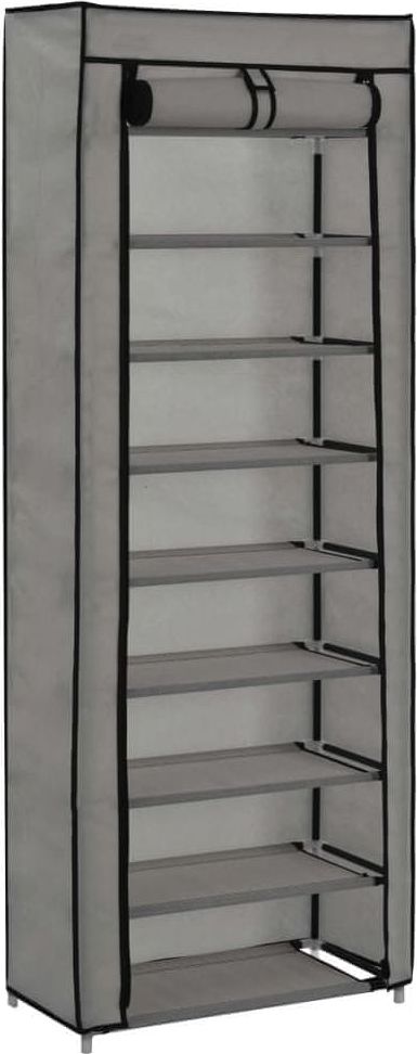 Vidaxl Botník s potahem šedý 57 x 29 x 162 cm textil - obrázek 1
