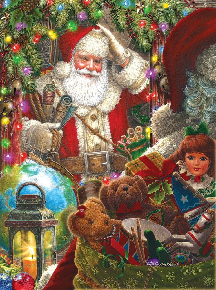 SunsOut Puzzle 1000 dílků Liz Goodrick Dillon - Ready to Go Santa - obrázek 1
