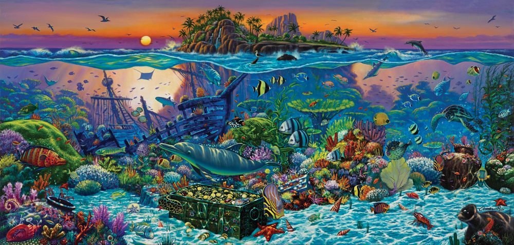 SunsOut Puzzle 1000 dílků Wil Cormier - Coral Reef Island - obrázek 1