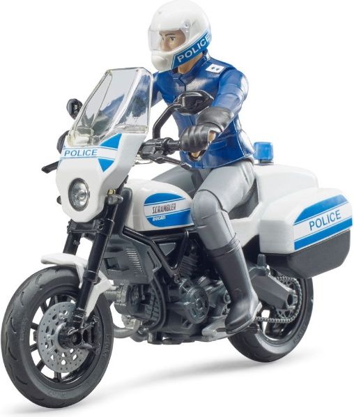 Bruder 62731 Policejní motocykl Scrambler Ducati s policistou - obrázek 1