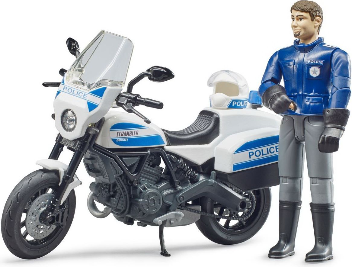 Bruder 62731 Policejní motocykl Scrambler Ducati s policistou - obrázek 4