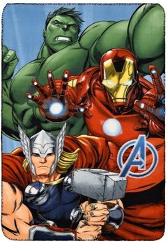 SunCity · Velká fleecová deka Avengers - Hulk, Iron Man a Thor - 100 x 150 cm - obrázek 1