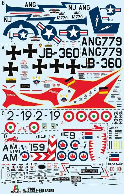 ITALERI Model Kit letadlo 2799 - F-86E “Sabre” (1:48) - obrázek 11
