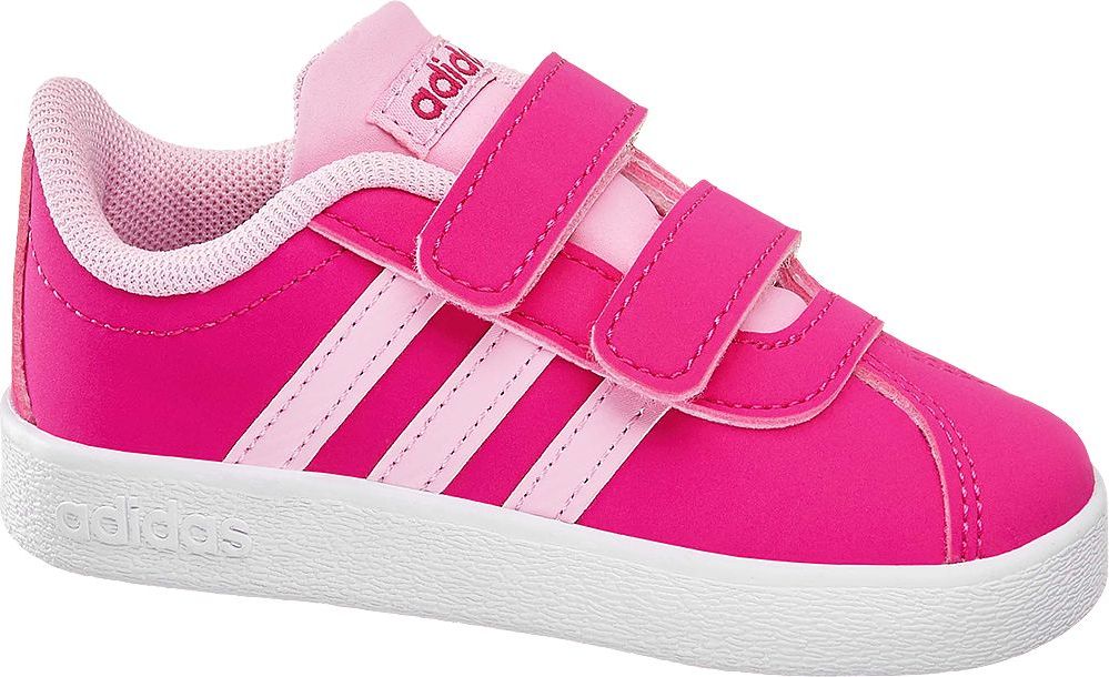 Deichmann - adidas Růžové dětské tenisky na suchý zip Adidas Vl Court 2.0 Cmf I 21 růžová - obrázek 1