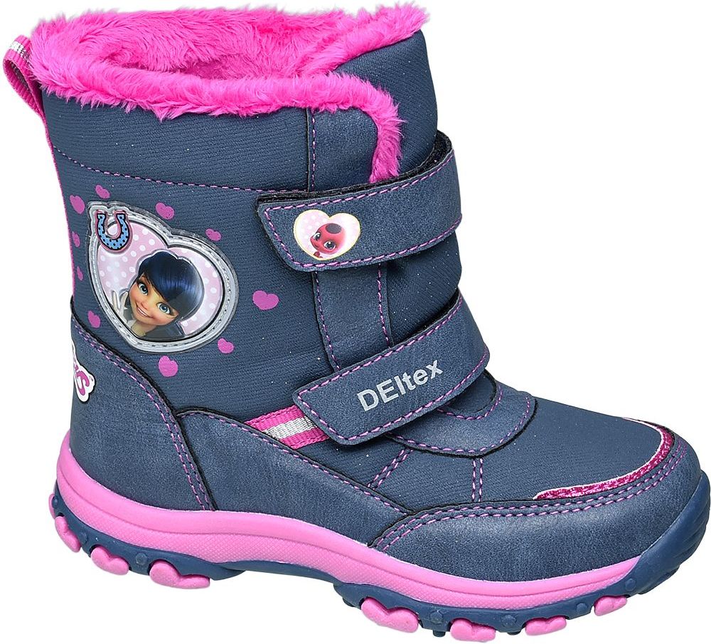 Deichmann - Miraculous Modrá dívčí zimní obuv na suchý zip Kouzelná beruška a Černý kocour s TEX membránou 26 modrá - obrázek 1
