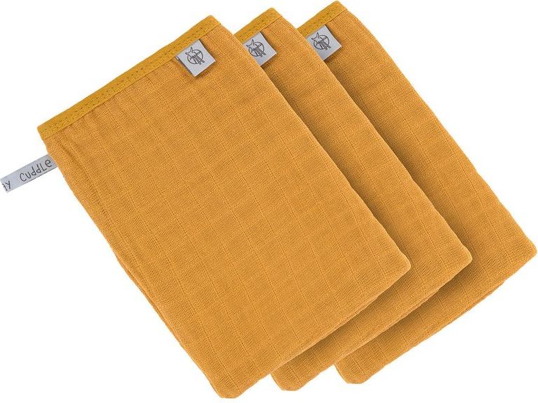 Lässig 4babies Mycí rukavice 3 ks Lässig Muslin Mustard 2020 - obrázek 1