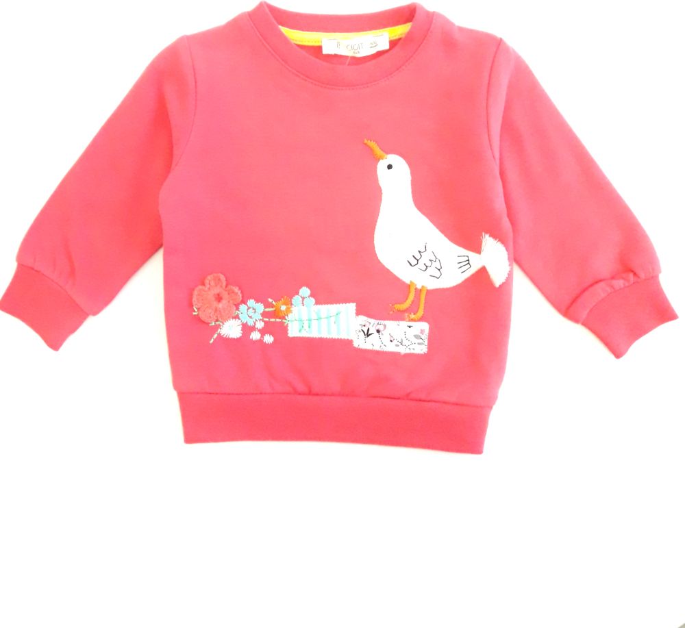 Dívčí mikina s ručně vyšívaným vzorem Cigit Kids Velikost: 80 (6-12m) - obrázek 1