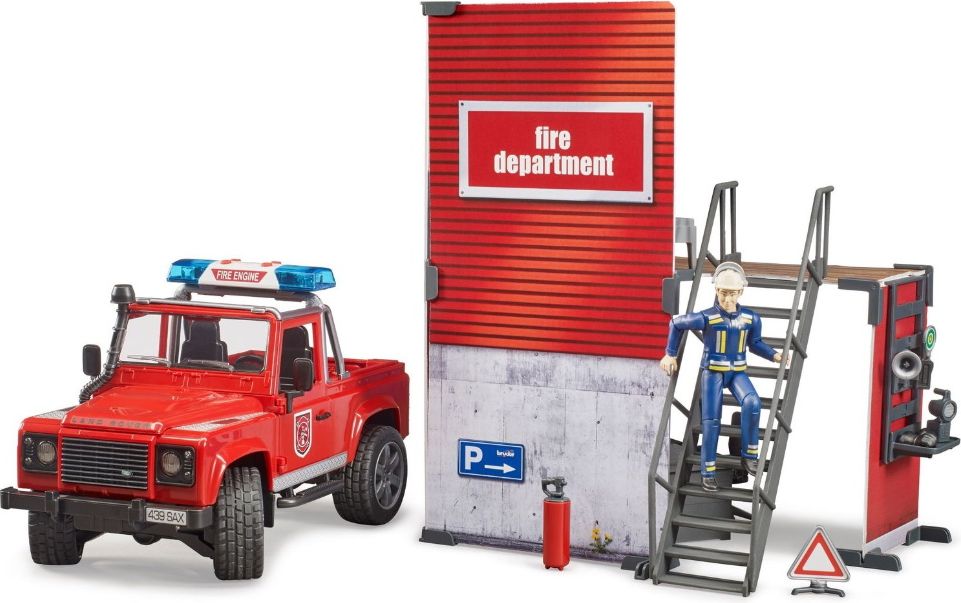 Bruder 62701  Land Rover Defender hasiči se stanicí a hasičem - obrázek 6