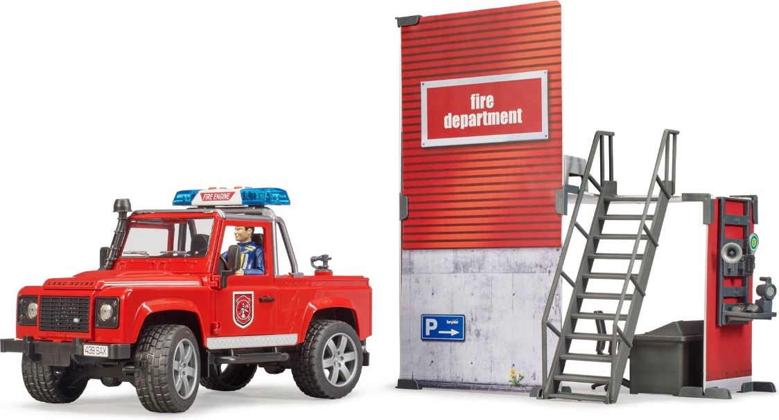 Bruder 62701  Land Rover Defender hasiči se stanicí a hasičem - obrázek 7