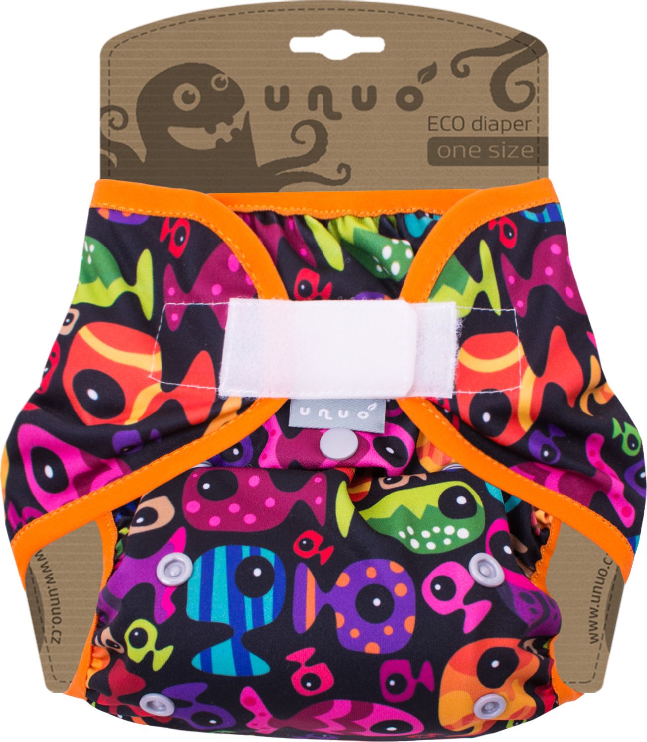 unuo Svrchní plena, Rybky a rybičky holčičí, gumička oranžová (Diapers covers with elastic band) Křidélka (Wings): NE - obrázek 1