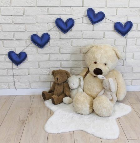 Ozdobná girlanda z eko kůže Baby Nellys Srdíčka - granátové - obrázek 1