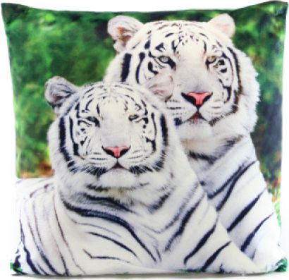 Polštářek 33 x 33 cm bílý tygr - obrázek 1