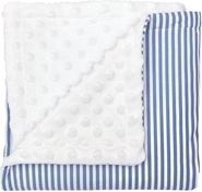 Dětská deka bavlna s Minky - WORLD modrý proužek/Minky bílá - obrázek 1