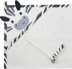 Osuška dětská froté se žínkou - KOALA HAPPY ZEBRA bílá - 90x90cm - obrázek 1