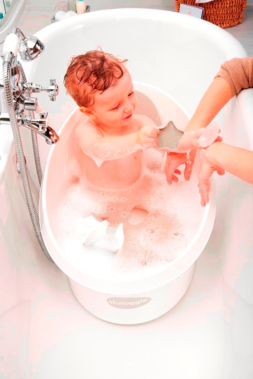 SHNUGGLE Vanička Toddler /větší/ bílá se světle šedou opěrkou - obrázek 5