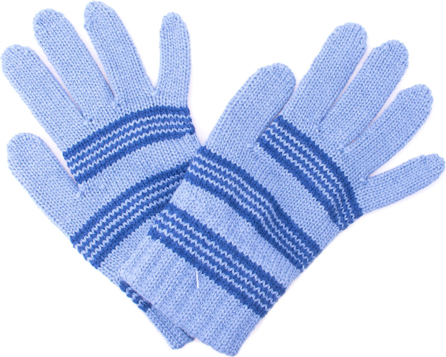 Zimní rukavice Pletex 10970 Světle modrá s proužky Velikost (Size): 9 - 12 - obrázek 1
