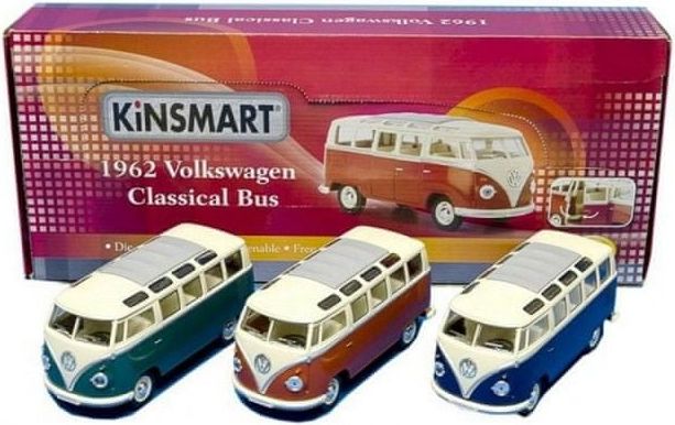 Mikro Trading Autobus Kinsmart VW 18cm 1:24 volný chod, 3 barvy - obrázek 1
