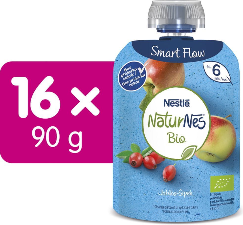 Nestlé NATURNES BIO kapsička Jablko Šípek 16x90 g - obrázek 1